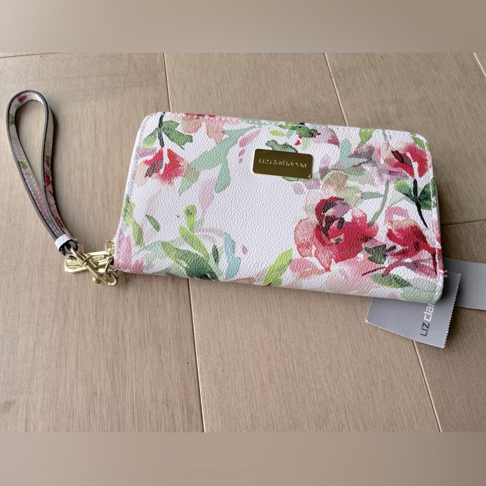 Liz Claiborne White/Pink Floral Wallet